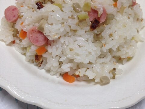 ふき&魚肉ソーセージで彩り混ぜ寿司(*^^*)☆